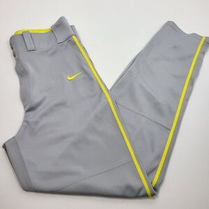 Nike Baseball Pants Gray with Yellow Stripe Athletic Training mens‎ Size small